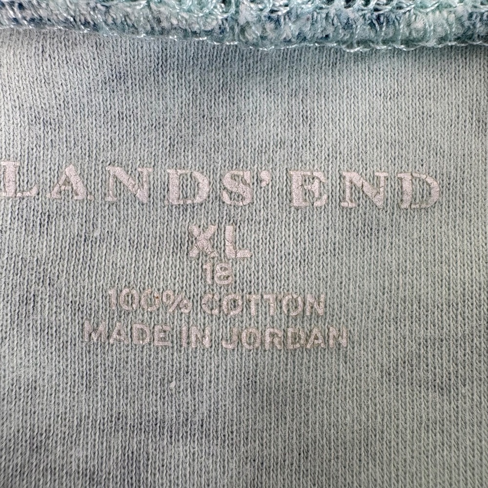 Lands End Womens XL Blue Paisley Mock Neck Long Sleeve 100% Cotton Top Casual - Picture 5 of 11